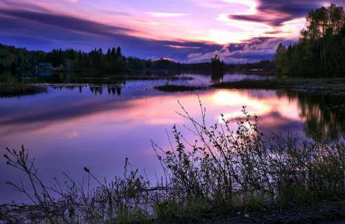 Landscape Nature Clouds Lake Trees Scenic