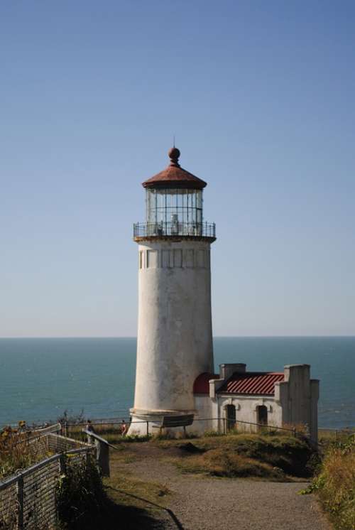Lighthouse Ocean Sea Bluff Coast Travel Shore