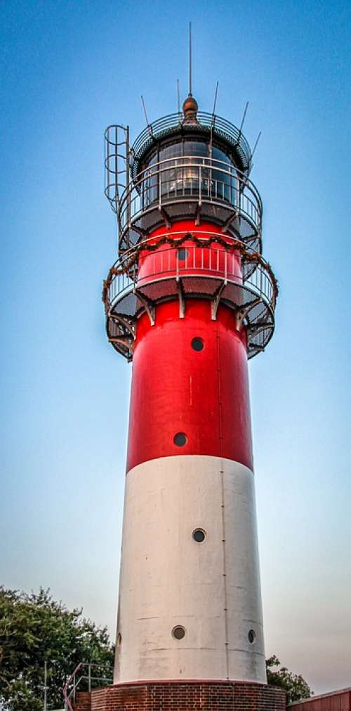 Lighthouse Red White Architecture Landscape Sky