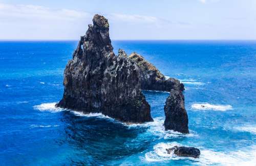 Madeira Rock Southwest Coast Atlantic Sea Nature