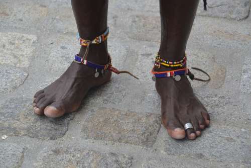 Massai Feet Human Jewellery Patch Africa