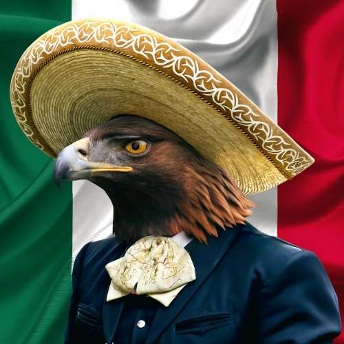 Mexico Mexican Golden Eagle Hat Symbol Flag Bird