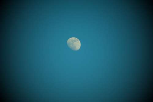 Moon Sky Blue Full Moon Moonlight Atmosphere