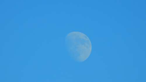 Moon The Background Blue Sky Atmosphere Astronomy