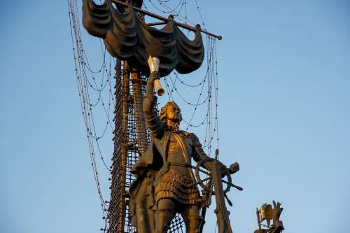 Moscow Monument Piotr I History Sky
