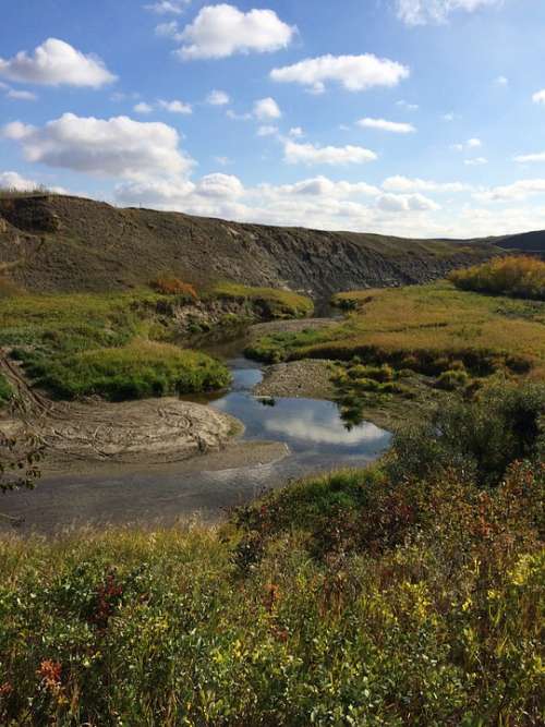 Nature River Creek Hill Kneehills Alberta