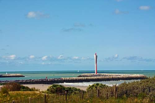 Ostend Sea Oostende Coast Belgium Lighthouse