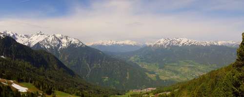 Panorama Alpine Austria Mountain Meadow Summit