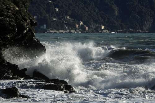 Recco Liguria Sea Sea Storm Landscape Italy