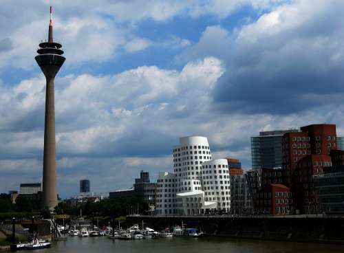 Rhine Germany Tower Dusseldorf Architecture