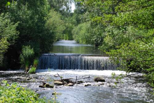 River Bach Waterfall Nature Landscape Creek