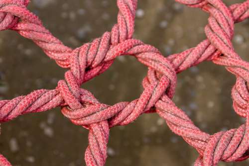 Ropes Connection Knot Link Red Knitting Dew