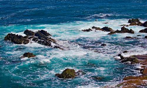 Sea Coast Waves Rocks Stones Surf Water Ocean