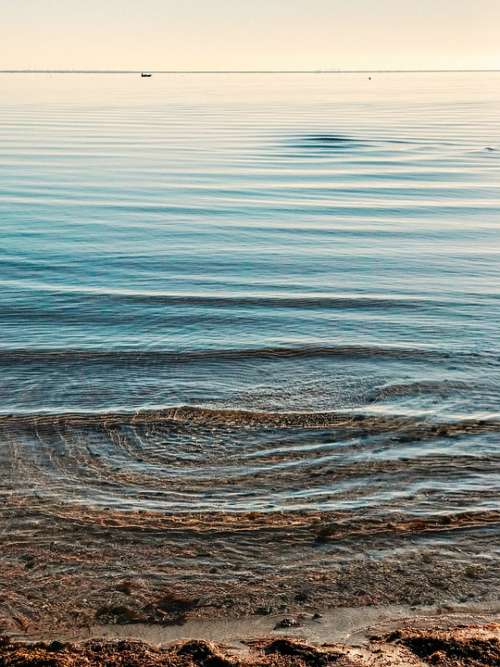 Sea Waves Beach Sand Blue Horizon