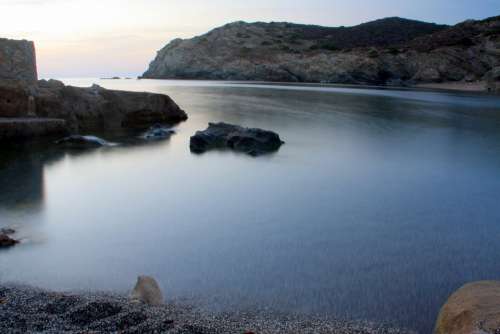 Sea Beach Twilight Quiet Holiday Water