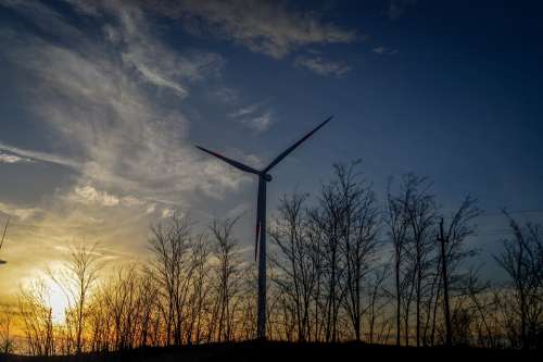 Serbia Banat Windmill Sunset