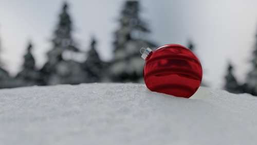 Snow Xmas Ball Christmas Ball Red