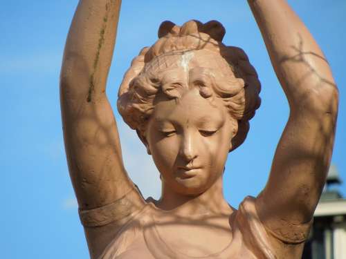 Statue Face Sculpture Angel Figure Woman Stone