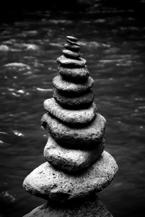Stone Rock Balance Balance Spa Meditation Therapy