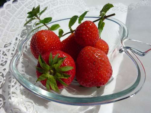 Strawberries Strawberries Decorated Dessert Tasty