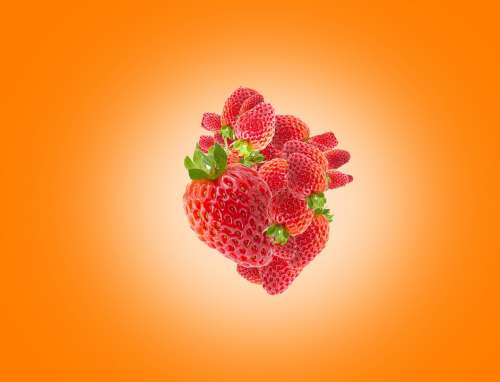 Strawberry Isolated Background White Healthy Red