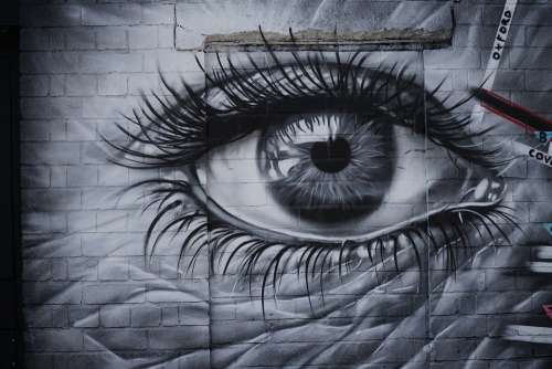 Street Art Eyes Digbeth Colorful Eye Drawing