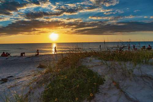 Sunset Florida Sky Landscape Colorful Beach