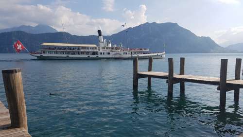 Switzerland Interlaken Thun Lake Lake Thun Travel