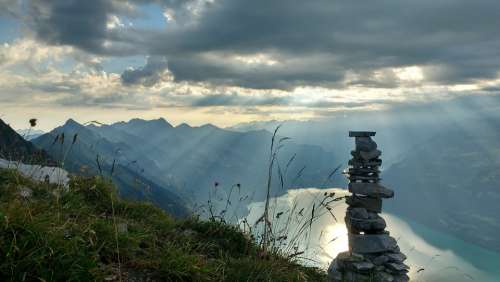 Switzerland Ridge Clouds Lake Interlaken Hike