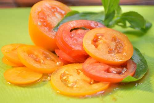 Tomatoes Green Pea Vegetables Fresh Food Healthy