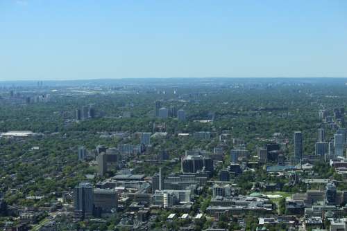 Toronto Ontario Canada Aerial City Skyline Urban