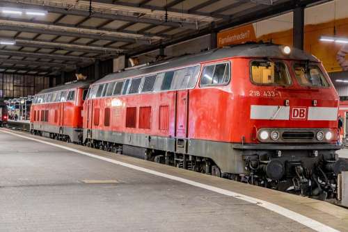 Train Diesel Railway Locomotive Transport Rails