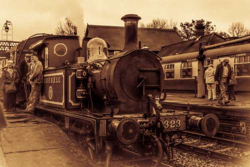 Train Locomotive Old Retro Transport Railway