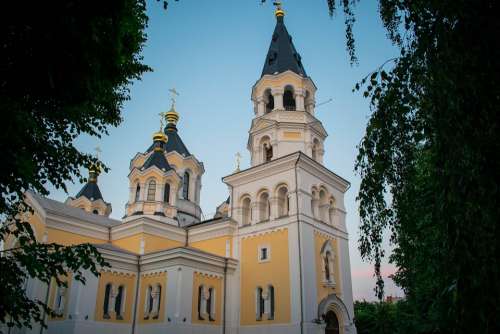 Ukraine Zhitomir Church Trees Summer
