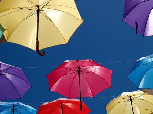 Umbrella Parasol Colorful Vacation Summer Travel