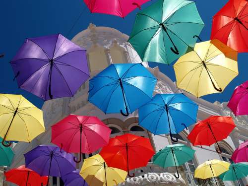 Umbrella Parasol Colorful Vacation Summer Travel