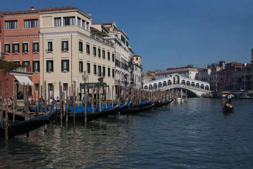 Venice Rialto Italy Venezia Rialto Bridge Water