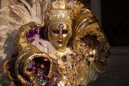 Venice Carneval Mask Carnival Gold Ornament