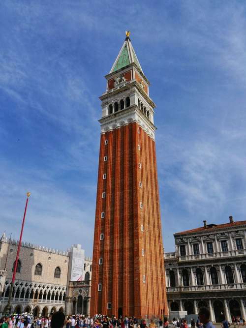 Venice St Mark'S Square Tourists Tower Architecture