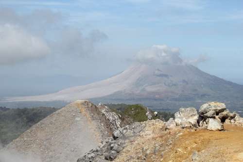 Volcano Indonesia Asia Tourism Crater Mountain