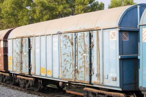 Wagon Train Railway Transport Old Locomotive