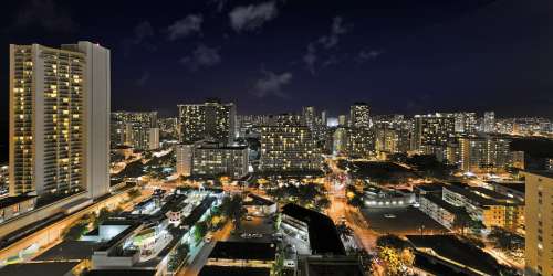Waikiki Honolulu Hawaii Skyline City Architecture