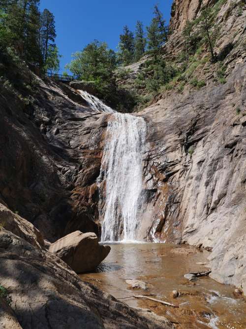Waterfall Seven Falls Colorado Water Nature