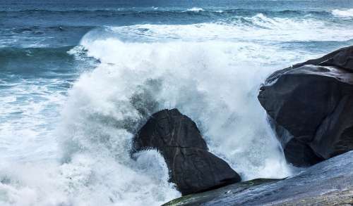 Wave Crash Shore Nature Sea Ocean Splash Water