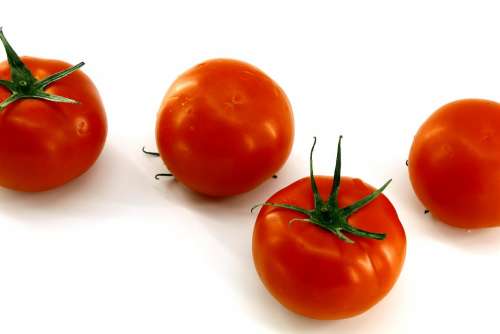 White Background Red Tomatoes Fresh Vegetables