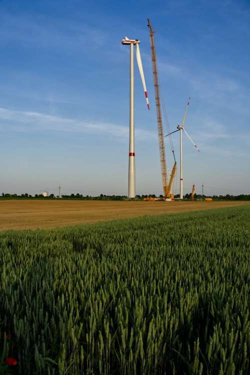 Wind Power Energy Revolution Site Crane Assembly