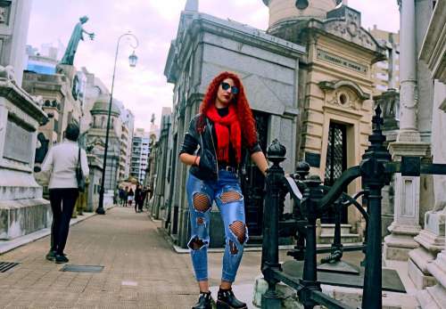 Women Cemetery Tourism Buenos Aires Red Gothic