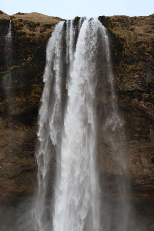 nature waterfalls raging water rocks