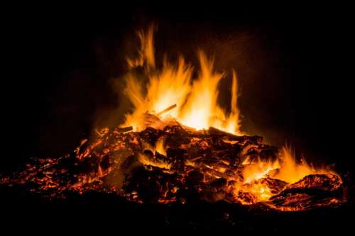 fire bonfire camping flames night