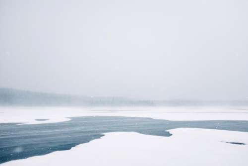 ice snow lake water landscape